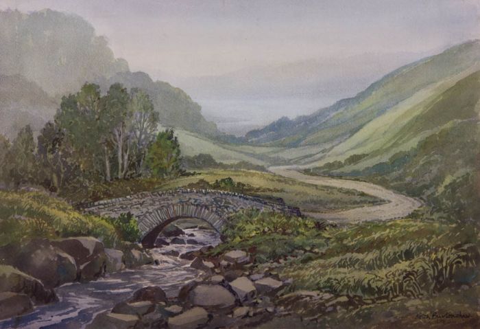 Keith Burtonshaw - 1980 Watercolour, Ashness Bridge, Cumbria