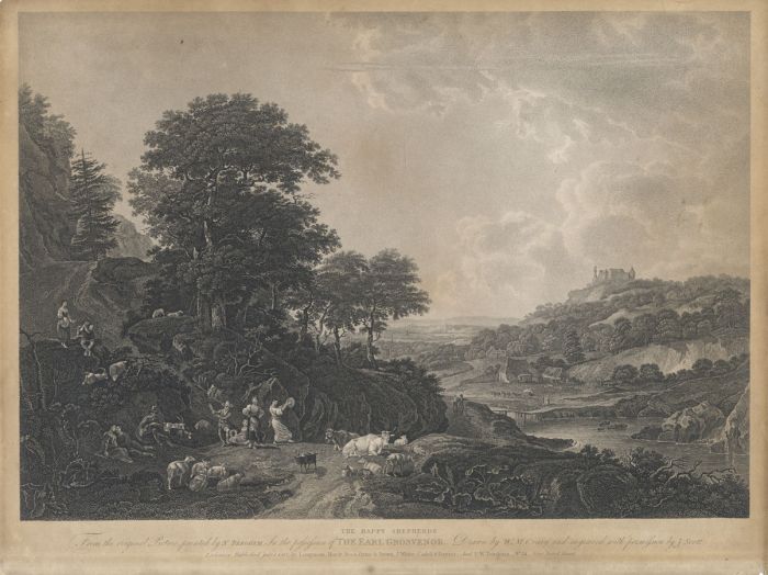 John Scott - 1815 Engraving, The Happy Shepherds