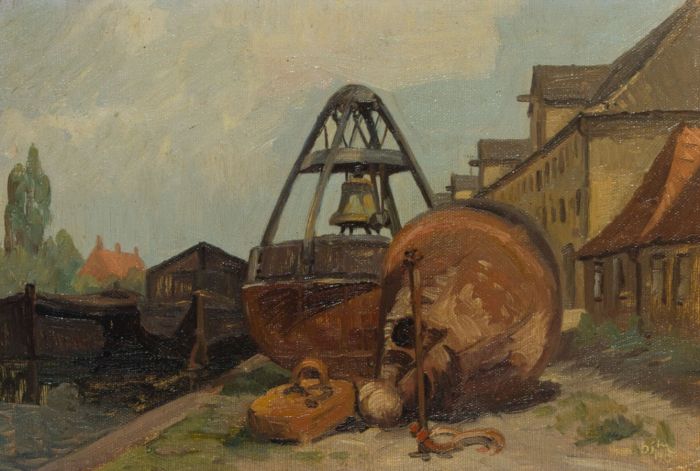 Hjalmar Matthiesen (1880-1955) - 1915 Oil, Harbourside