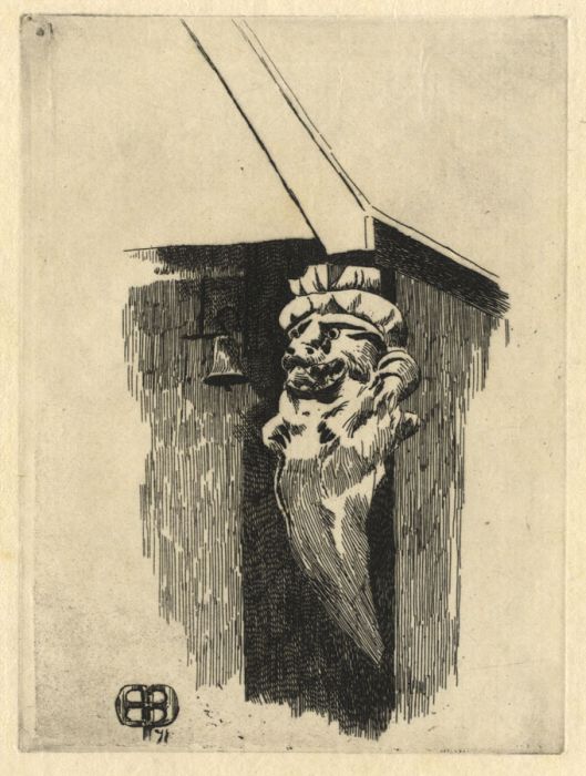 Edwin Edwards - 1871 Etching, Architectural Sculpture