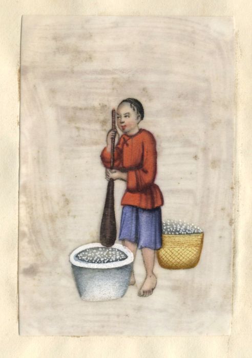 Chinese 20th Century Gouache - Harvesting