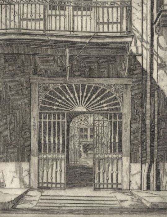 Eugene E. Loving - Mid 20th Century Engraving, Preservation Hall, New Orleans