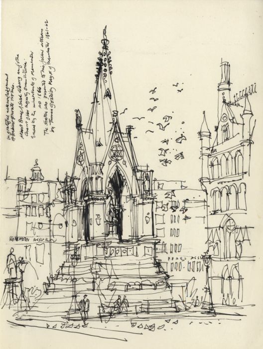 Paul Sharp - Mid 20th Century Pen and Ink Drawing, Albert Square, Manchester