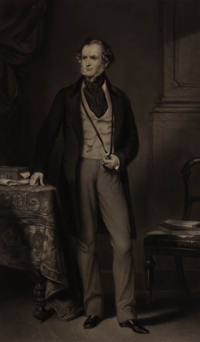 1863 Mezzotint - The 14th Earl of Derby