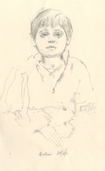 Julian Gordon Mitchell - 2011 Graphite Drawing, Three Portraits