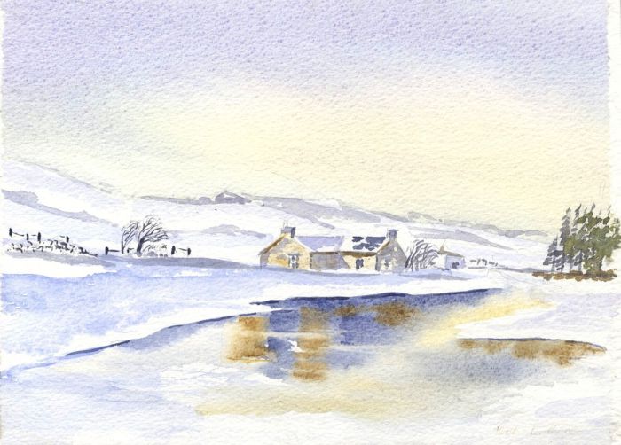 Keith Leedhouse - Contemporary Watercolour, Winter Landscape