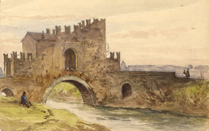 Sarah Alice Doidge - Late 19th Century Watercolour, Bridge Over the River Aniene