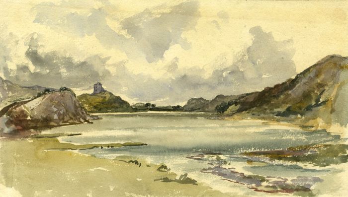 19th Century Watercolour - Dolbadarn Castle, Pass of Llanberis