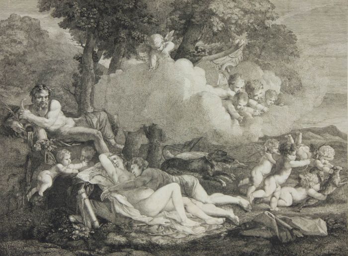 John Boydell - 1766 Engraving, Venus and Adonis