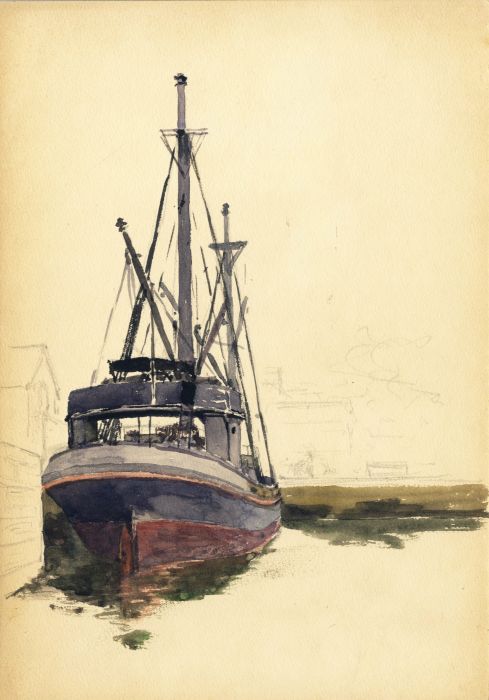 Alexander Brantingham Simpson RI - 1928 Watercolour, S.S. Charolais