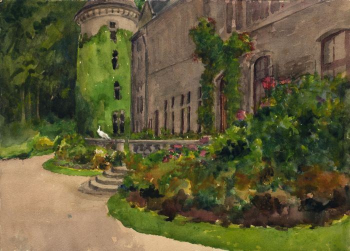 Alexander Brantingham Simpson RI - 1927 Watercolour, Château Garden