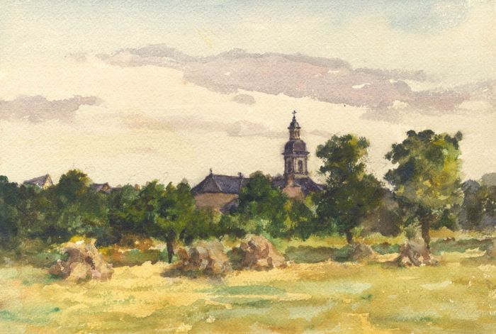 Alexander Brantingham Simpson RI - 1934 Watercolour, "Chateau Malo"