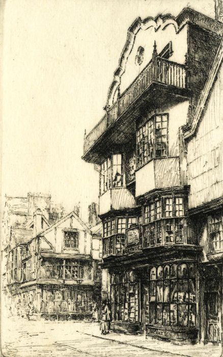 Edward J. Cherry FRSA - Early 20th Century Etching, Ye Ancient House of Moll