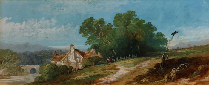 Mid 20th Century Gouache - Rural Scene