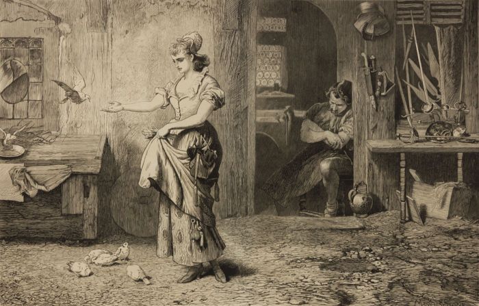 Marcus Stone - 1875 Wood Engraving, Peaceful Times - Illustrated London News