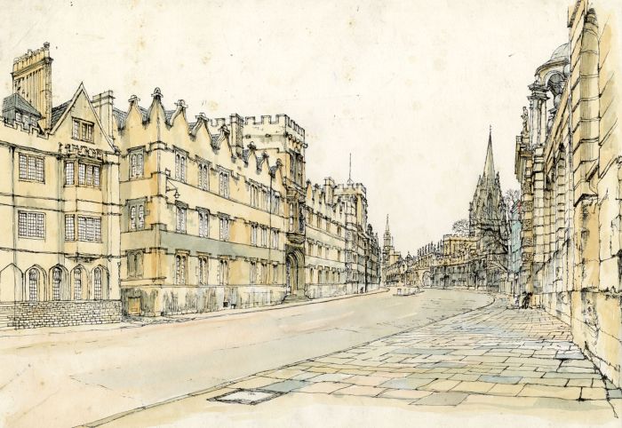 Adrian Whittlesea - 1972 Lithograph, High Street, Oxford