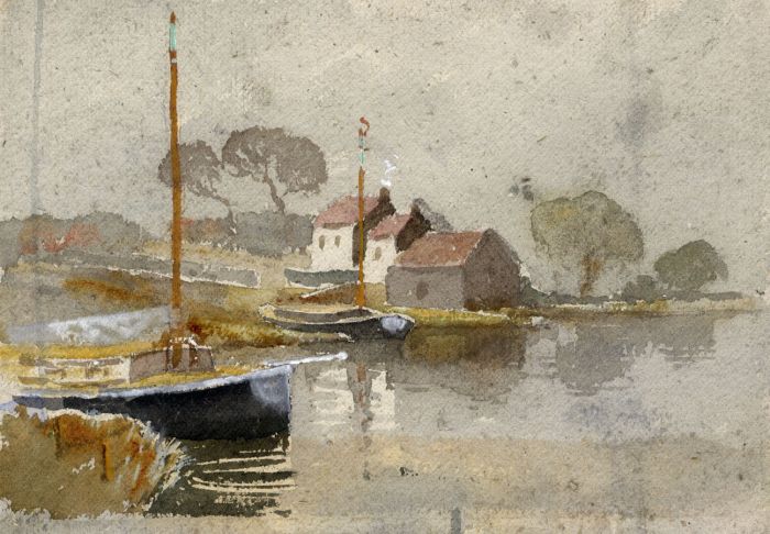 C.A. Hannaford RBA - Mid 20th Century Watercolour, Moorings