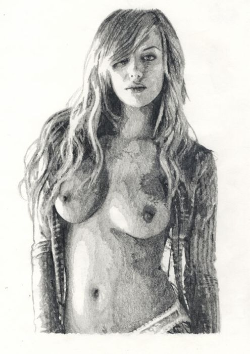 J. Misioteu - 2013 Graphite Drawing, Female Portrait