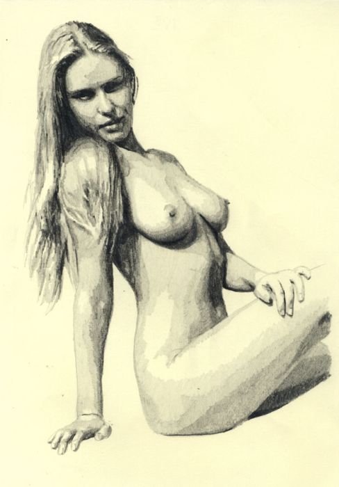 J. Misioteu - 2013 Graphite Drawing, Nude Portrait