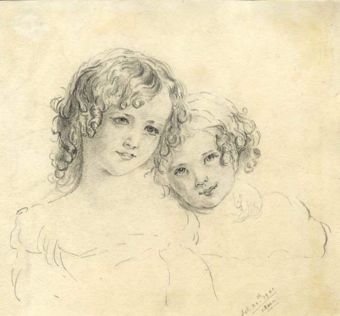 V. Ross - 1901 Graphite Drawing, Girls