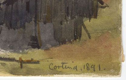 1891 Watercolour - Cortina, Northern Italy