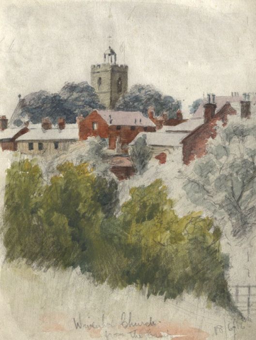 Russell Sidney Reeve - 1916 Watercolour, St Mary the Virgin Church, Wivenhoe