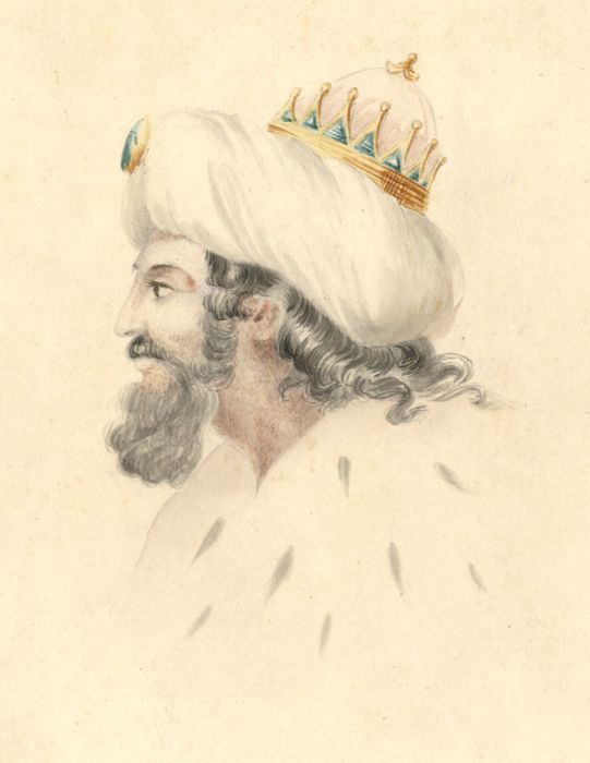 19th Century Watercolour - Head Study of an Indian Prince