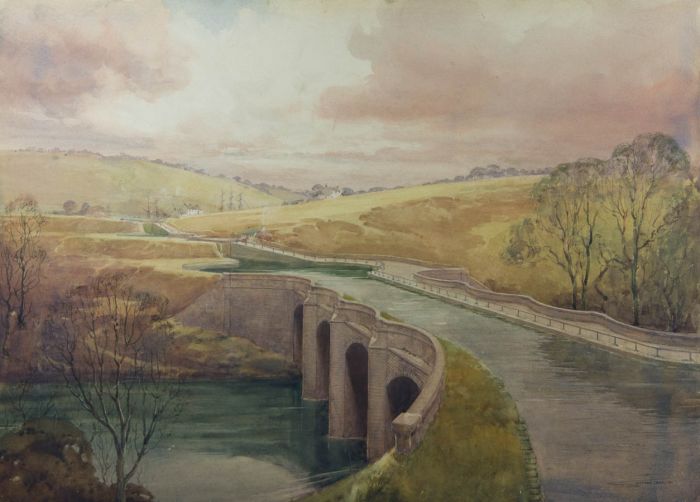 Watson Charlton - Large Early 20th Century Watercolour, Kelvin Aqueduct