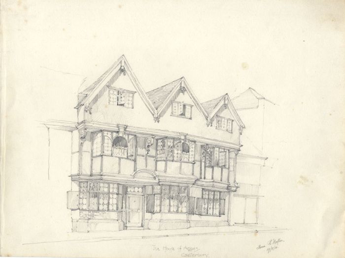 Max Hofler - 1911 Graphite Drawing, The House of Agnes, Canterbury