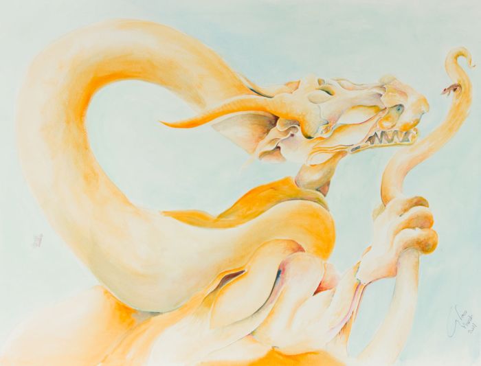 Grace Rice - A Set of Three 2011 Watercolour, Studies of Dragons