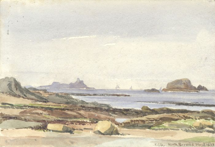 E.C.D. - 1893 Watercolour, North Berwick Seascape