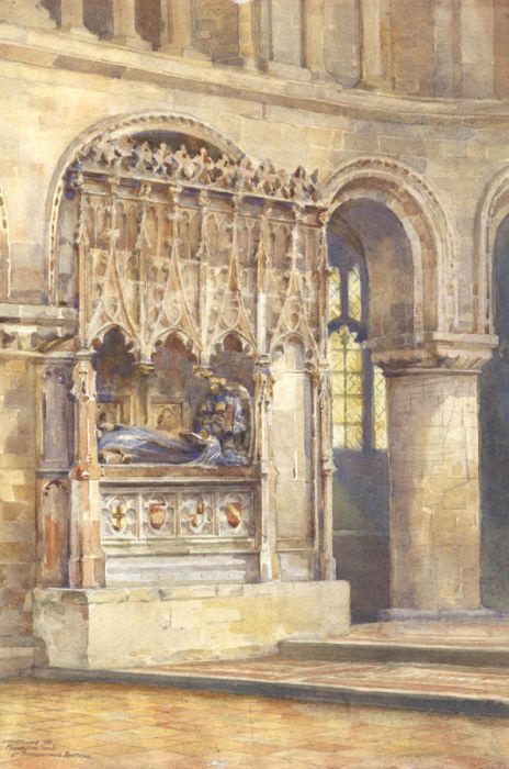 Ada Mary Williams - Signed 1905 Watercolour, Founders Tomb, St Bartholomew's
