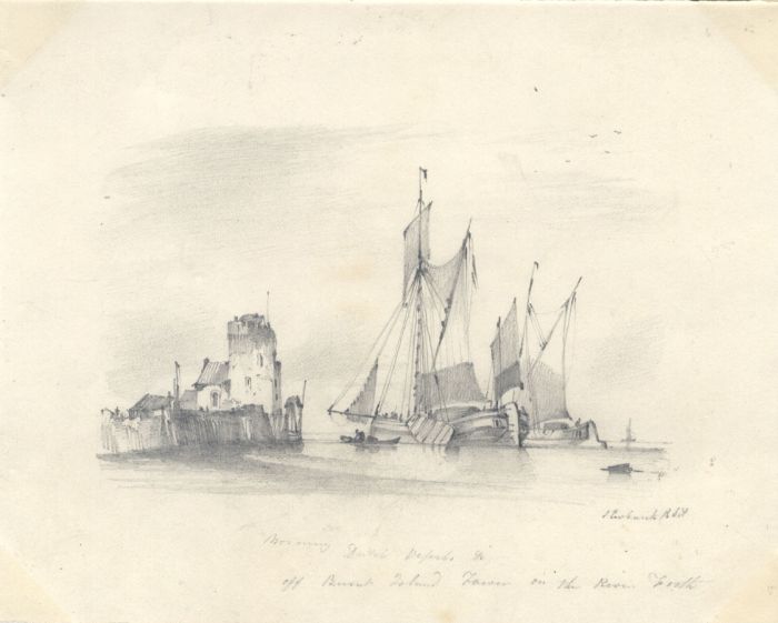 John Wilson Ewbank (1779-1847) - Graphite Drawing, Dutch Vessel, Morning