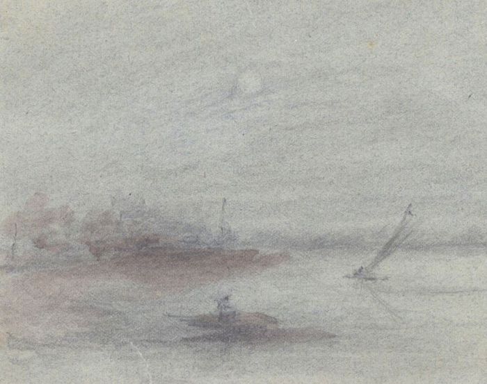 Holmes Winter (1851-1935) - 1926 Watercolour, Midnight Seascape
