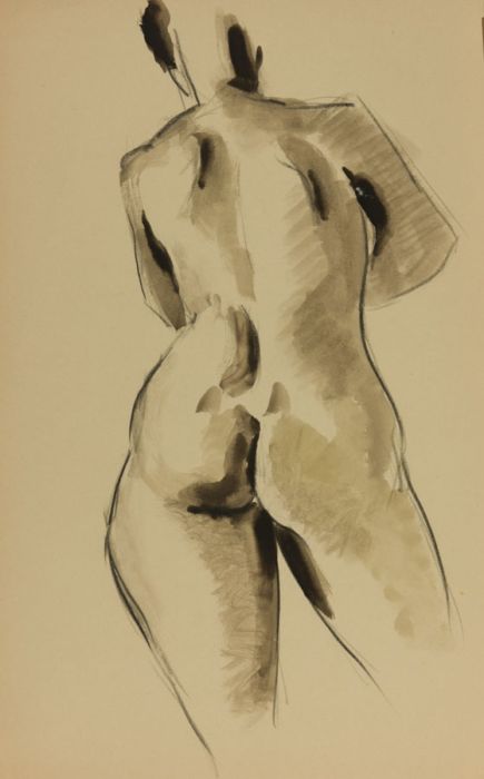 1968 Watercolour - Standing Nude Study