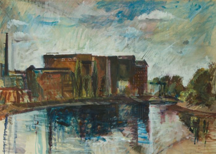 Brian Liddle - Signed Contemporary Gouache, Harbourside