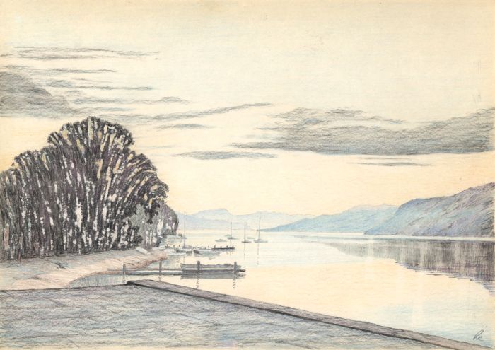 Richard Collins - c.1981 Coloured Pencil, End of the Day