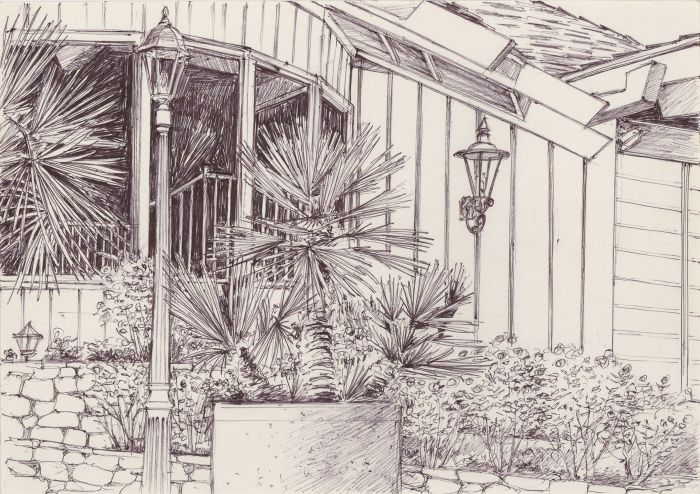 James Arnold Martin - Mid 20th Century Pen and Ink Drawing, Lawrence Welk Resort