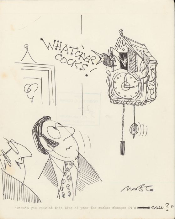 Robert S. E Coram (Maroc) - 20th Century Pen and Ink, Birds and Cuckoo Clocks