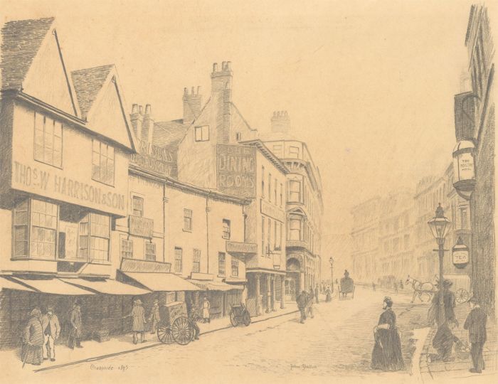 John Shelton - 20th Century Graphite Drawing, Cheapside