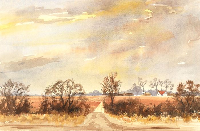 James Frank Adams (1923-2008) - Contemporary Watercolour, Winter Landscape