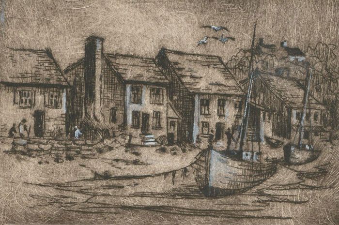 Robert Shuck - Artist Proof Contemporary Etching, The Creek