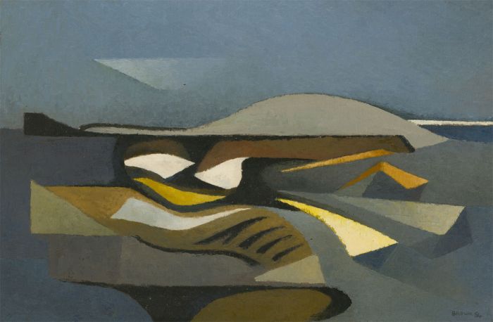 Anthony Brown (1906-1987) - Double Sided 1984 Oil, Cubist Seascape