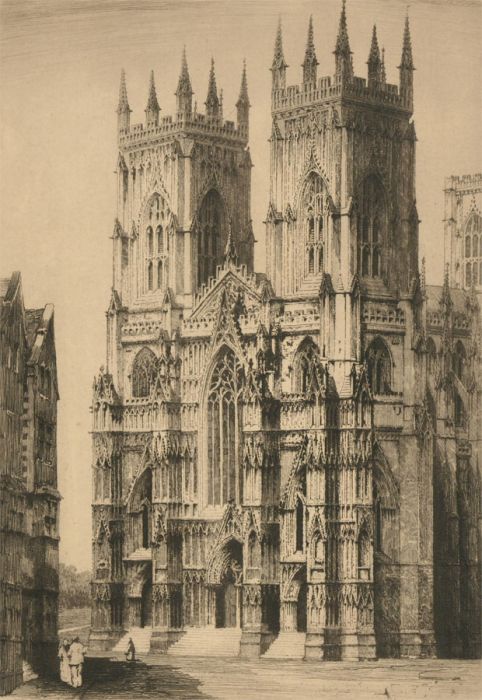 20th Century Etching - York Minster from the West Front