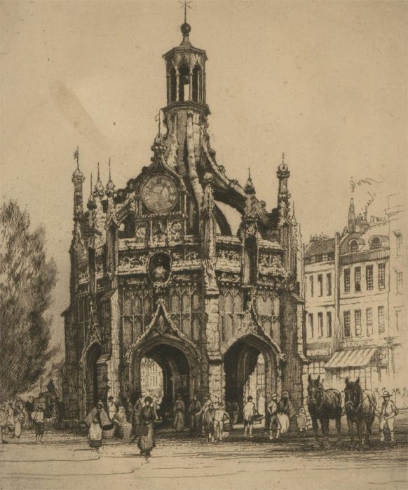 Edward William Sharland (1884-1967) - Etching, Chichester Market Cross