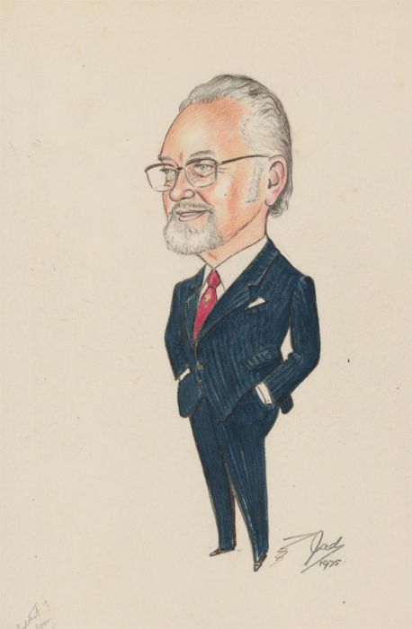Jad Davies (1909-1998) - 1975 Watercolour, Self Portrait