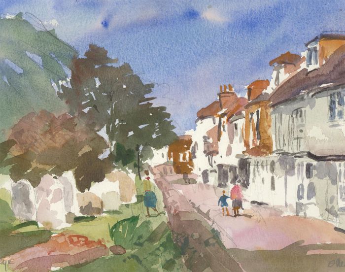 Ronald Olley (b.1923) - c. 2000 Watercolour, Rye, East Sussex