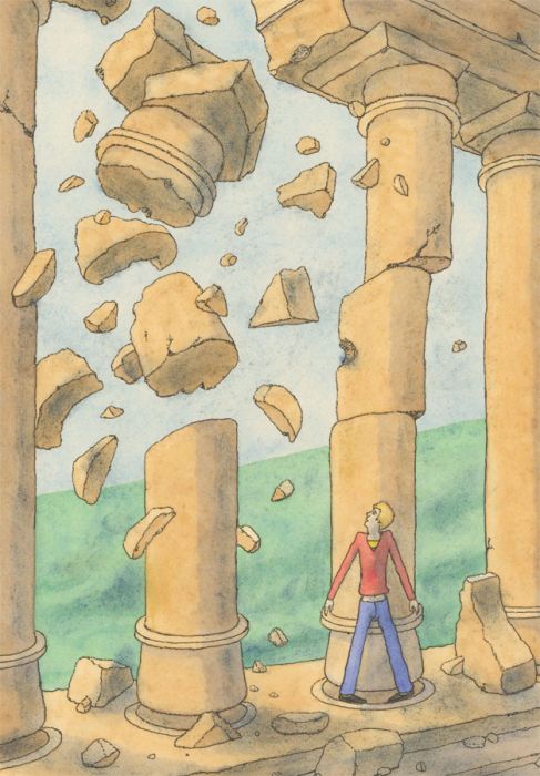 Warren - Contemporary Watercolour, The Falling Column