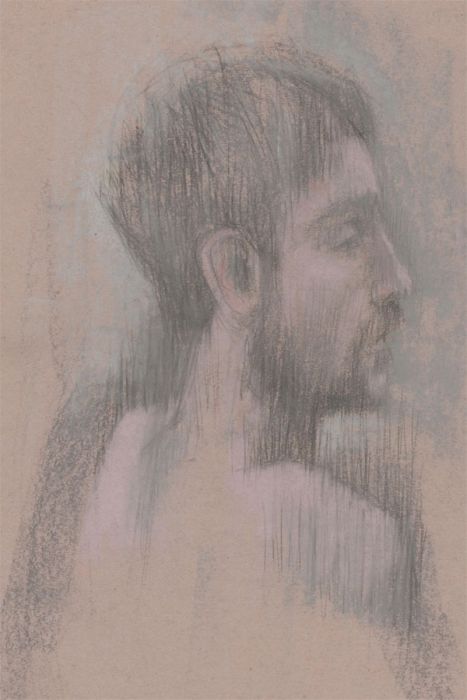 Contemporary Pastel - Male head Study