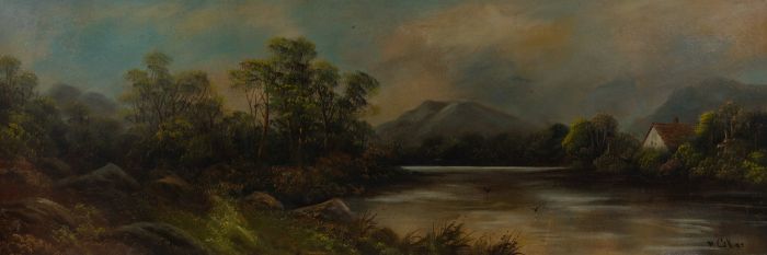 W. Collin - Signed Mid 20th Century Oil, Birds Over The Lake